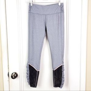 Ivanka Trump Grey Ruffled Mesh Leggings Xs